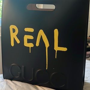 REAL GUCCI Leather XL Tote Black